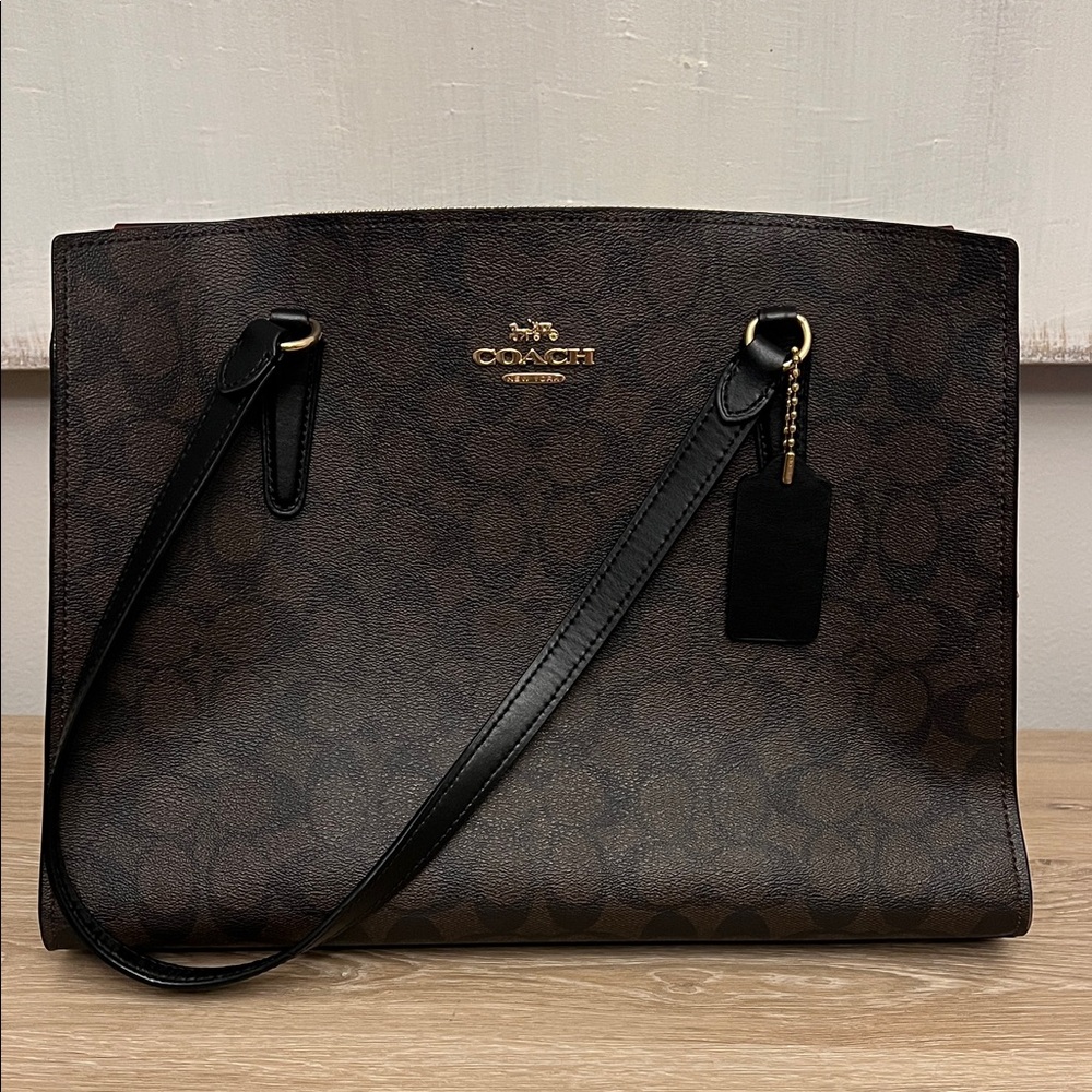 Coach Dark Brown Signature Tote